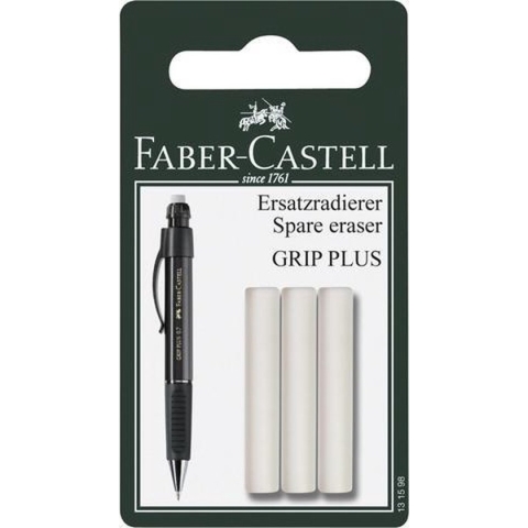 Faber-Castell reservegum - voor vulpotlood GRIP Plus - 3 stuks op blister - FC-131598