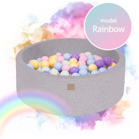 Rainbow set ballenbak 30cm incl. 250 ballen | NoussyToys.nl