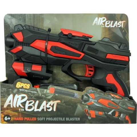 Airblast 119 - Softbullet - Softgun - Schietspeelgoed - Pistool - Foam - 19 cm - Inclusief 6 foam pijltjes