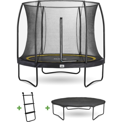 Salta Comfort Edition - Trampoline - Inclusief veiligheidsnet, ladder en afdekhoes - ø 251 cm - Zwart