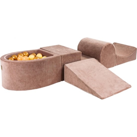 Speelset incl. 100 ballen - Beige - Pastel Geel, Perzik, Goud