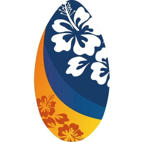 Skimboard Flower 100 cm hout
