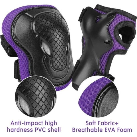Kniebeschermers voor kinderen met helm, beschermingsmiddelen voor kinderen van 3-10 jaar, inline skates, kinderbeschermingsmiddelen voor inline skates, skateboards, fietsen, rolschaatsen