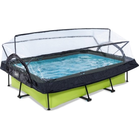 EXIT Lime zwembad 300x200x65cm met filterpomp en overkapping - groen