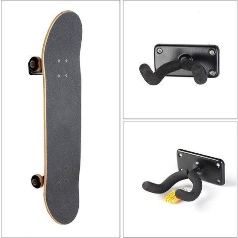 Skateboard rek - Muurbeugel - Muurbevestiging - Skateboard/Longboard - Skateboard Ophangen - Ophangsysteem - Skateboard Houder - met 3 skateboardstikkers