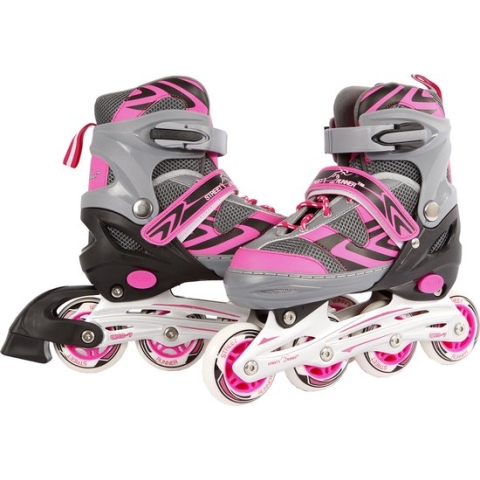 Street Rider Inlineskates Junior Aluminium Roze/grijs Mt 29-32