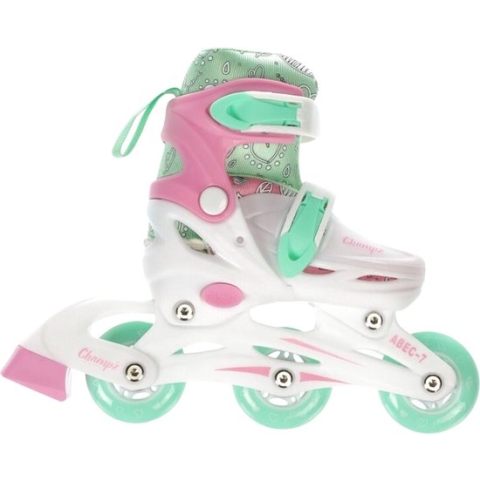Champz Kinder Inline Skates - Verstelbaar - Wit/Groen - Maat 26-29 EU - Abec 7 Lagers - Hardboot