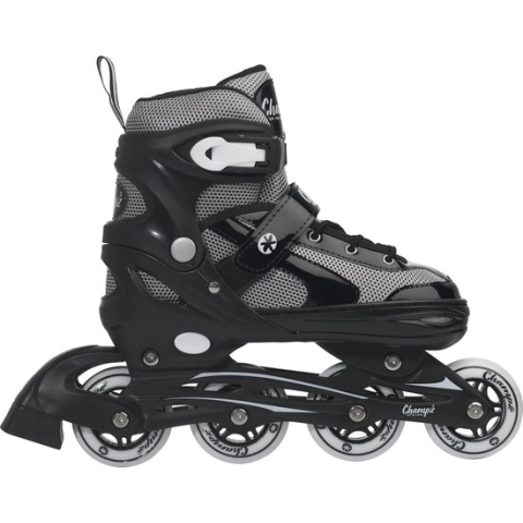 Champz Kinder Inline Skates - Verstelbaar - Zwart/Grijs - Maat 35-38 EU - Abec 7 Lagers - Semi Softboot - Aluminium Frame