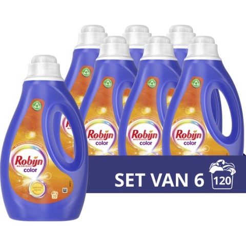 Robijn Color Vloeibaar Wasmiddel - 6 x 20 wasbeurten - Voordeelverpakking