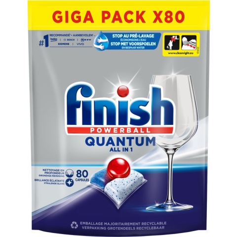 Finish Quantum All in One Regular Vaatwastabletten - 80 Capsules