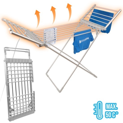Silvergear Elektrisch Droogrek met Verwarming - 147 x 54 x 94 cm - Wit