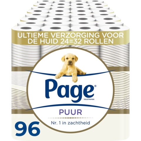 Page toiletpapier - Puur - 96 rollen - extra duurzaam wc papier - voordeelverpakking
