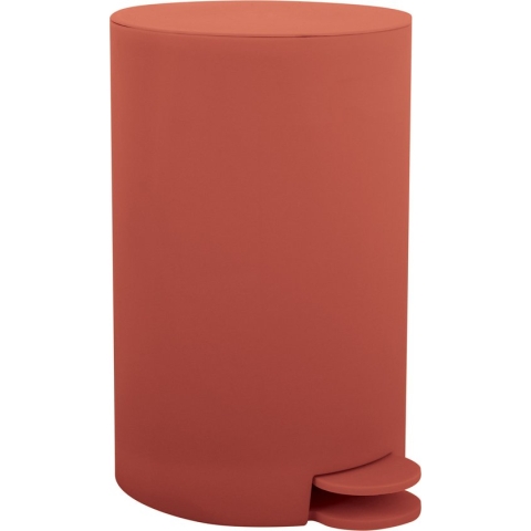 MSV Prullenbak/pedaalemmer - kunststof - terracotta - 3L - klein model - 15 x 27 cm - Badkamer/toilet