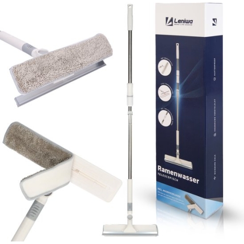 Ramenwasser - Ramenwasser telescopisch 145 cm - Ramenwisser - Ramenwasser met steel - 2 in 1 inwasser - hufter proof - Ruitenwasser