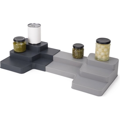 Joseph Joseph - CupboardStore Plank Uitschuifbaar voor Keukenkast 3 Hoogtes - Polypropyleen - Grijs