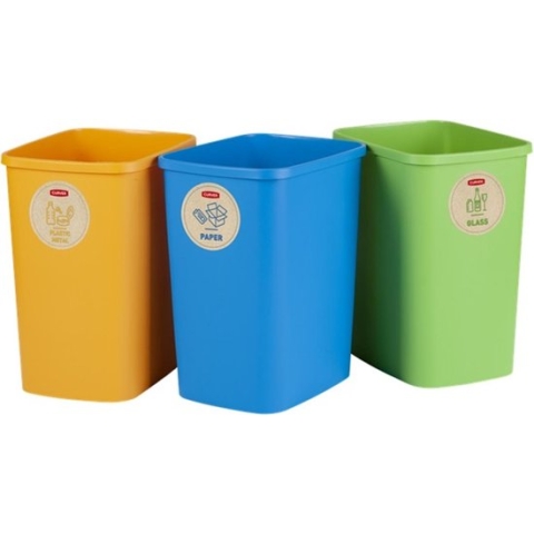 Set van 3x10L Curver ECO-Friendly scheidingsbakken