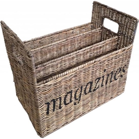 Rieten Magazines mand - Krantenbak - Tijdschriftenmand - Opbergmand - Lectuurmand