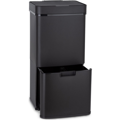 Royal Trash Matte Black vuilnisemmer met sensor 72 L rvs matzwart