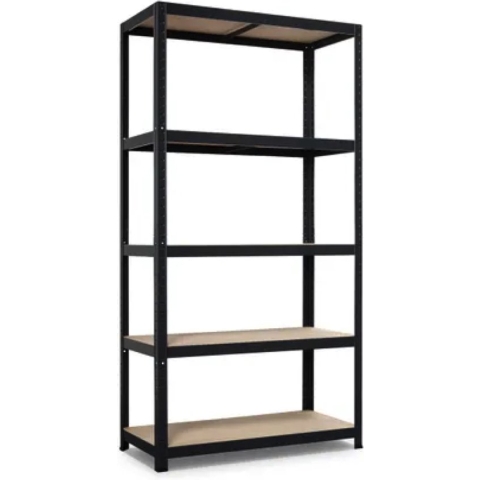 Nordevik Metalen Stellingkast - Zwart - 180x90x40cm - 5 planken - Extra Sterk Opbergrek - 875kg draagkracht - 175kg per plank