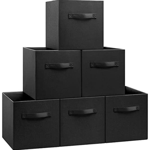 SWILIX ® Multifunctioneel Opbergmand / Opbergbox - kast organizer - 6 Stuks - 20 L - Zwart