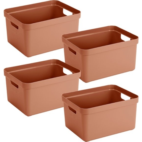 Sunware - Sigma home opbergbox 32L terra - Set van 4