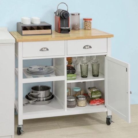 Simpletrade Serveerwagen - 2 opbergvakken - 2 lades - 93x89x51 cm