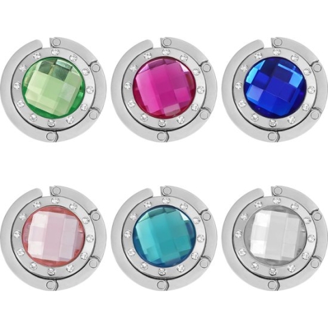Kurtzy 6 Stuks Draagbare Handtashangers - Zilveren Opvouwbare Tashaken - Metalen Opvouwbare Tashouders Voor Opslag, Tafels/Bureaus, Restaurants, Kantoren, Bars, Cafés - Cadeau Voor Dames/Meisjes