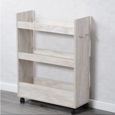 Opbergtrolley gekalkt hout look