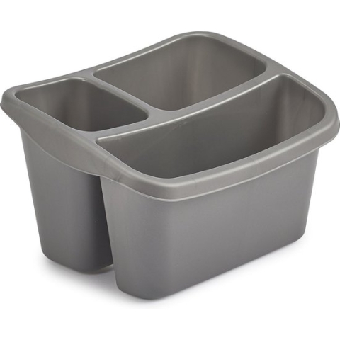 Whitefurze Gootsteenorganiser - Kunststof - 20 x 24 x 15 cm - Grijs