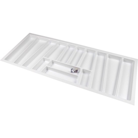 Kunststof Bestekbak Style Serie Wit, Breedte 114-110 cm - Diepte 48-44 cm - Bestekbakken op maat - Besteklade - Bestekcassette