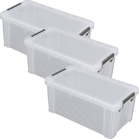 Whitefurze Opbergbox - 5x stuks - 7,5 liter - Transparant - 25 x 19 x 16 cm