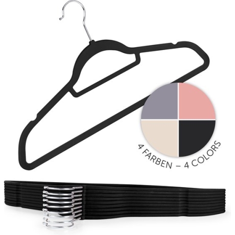 Blumtal - Kledinghangers - Velvet - Fluweel - Zwart - Set van 20