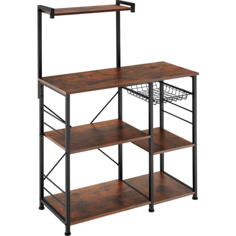 tectake -Keukenrek Crawley 90x40x131,5cm - industrieel donkerbruin - 404754