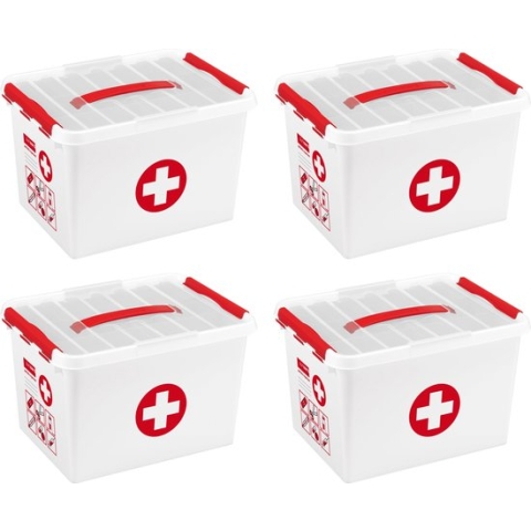 Sunware - Q-line EHBO doos met inzet 22L rood - Set van 4