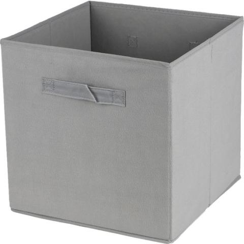 Urban Living Opbergmand/kastmand Square Box - karton/kunststof - 29 liter - betongrijs - 31 x 31 x 31 cm - Vakkenkast manden