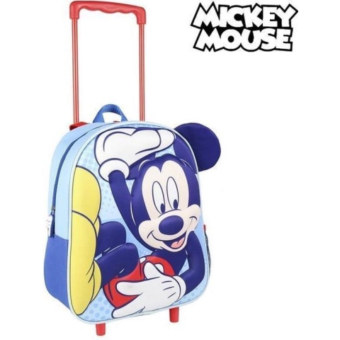 3D-schoolrugzak met Wielen Mickey Mouse Blauw