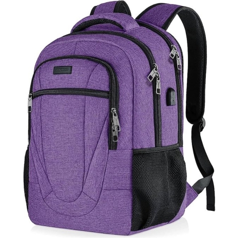 Rugzak voor Mannen en Vrouwen, Schoolrugzak voor Jongens en Tieners, 15,6 inch Laptop Rugzak met USB-oplaadaansluiting voor Werk en School met Laptopvak en Anti-diefstaltas