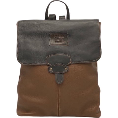 POLDER & DIKE - rugtas - TRIBECA - bruin - Cognac Brown/Espresso Brown