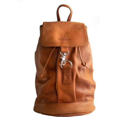Rugtas leer - cognac - met Ipad vak - Genua - Raw leathers