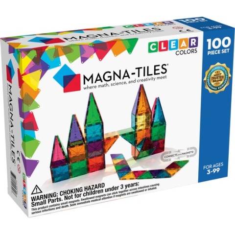 Magna Tiles - 100 stuks Clear Colors - Constructiespeelgoed