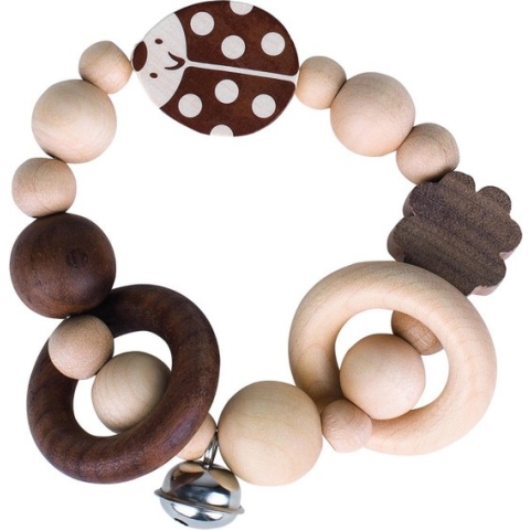 Grijpring Lieveheersbeestje - Naturel (elastisch)