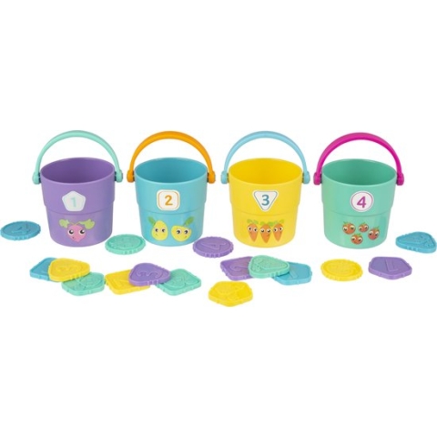 Playgro Tel en Mix groente speel emmertjes - Count and Match in The Vaggie Patch