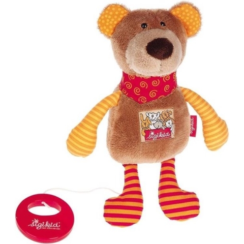 sigikid Knuffel Beer Muziekknuffel Red Stars
