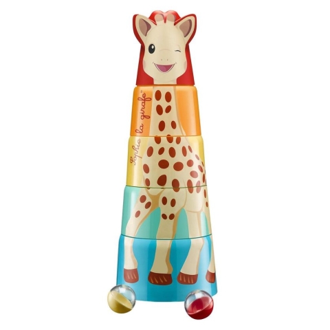 Sophie de giraf Reuze Stapeltoren - Kinderspeelgoed - Kraamcadeau - Babyshower cadeau - Vanaf 10 maanden - Tot 56 cm hoog - 5-Delig