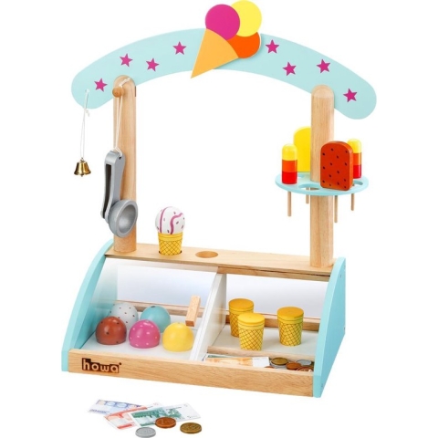 howa Houten Speelgoedwinkeltje icekraam met accessoires en spelgeld 4861