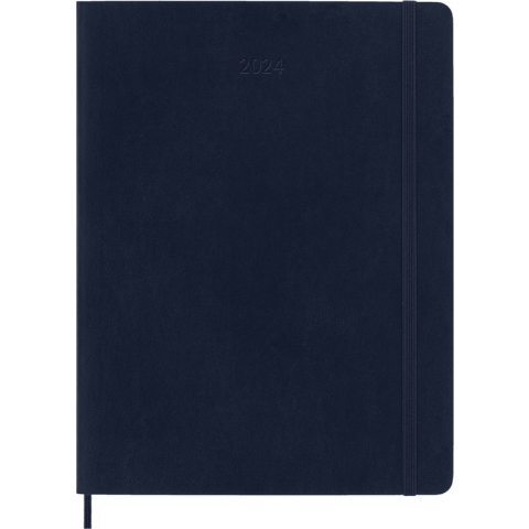 Moleskine 12 Maanden Agenda - 2024 - Wekelijks - XL - Zachte Kaft - Saffier Blauw