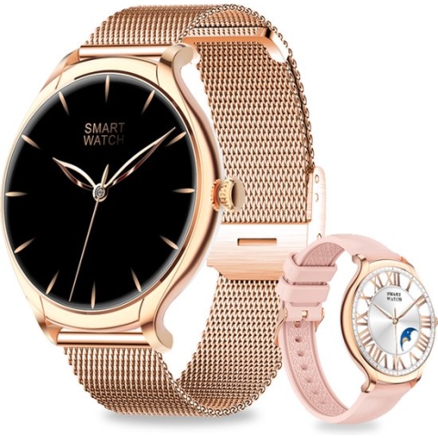 Frenkies® Smartwatch Dames Rose Goud – Stappenteller - Horloge Dames – HD Touchscreen - Activity Tracker & Hartslagmeter - Sporthorloge