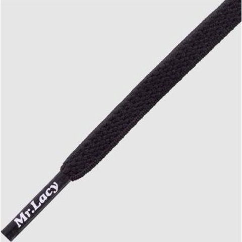 Mr. Lacy - Schoenveter - Flexies - Plat - Zwart  - Elastische veters - Lengte 110 cm