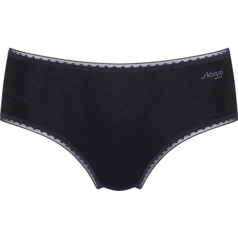 Sloggi dames Basic Midi GO organische slip 2-pack  - M  - Zwart