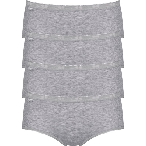 sloggi Basic+ Dames Midi slip - 4-pack - Lichtgrijs - Maat 42